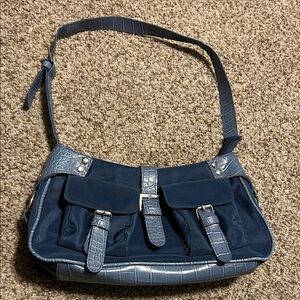 Stylish Navy and Gray Women's Shoulder Bag